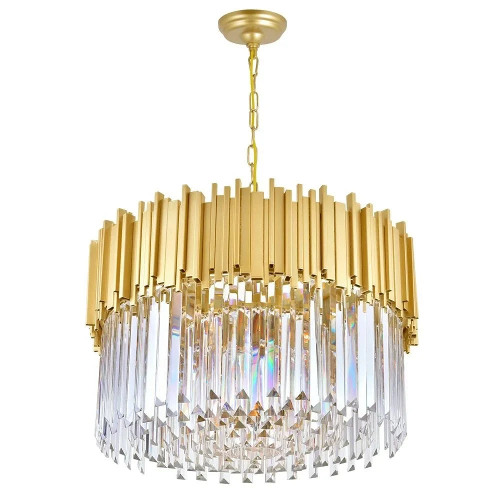 in 7 CWI Light Chandelier Metal Deco Down Contemporary Lighting Gold
