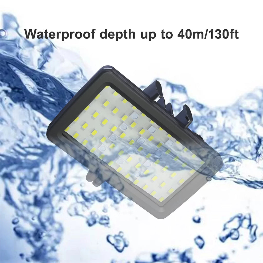 GoPro Video for CRI95+ Waterproof IPX8 Built-in for Rechargeable RGB Underwater Walmeck Photography Diving 40M Fill Replacement 8 Dimmable Underwater Battery Andoer Snorkeling Video SL-20 Modes