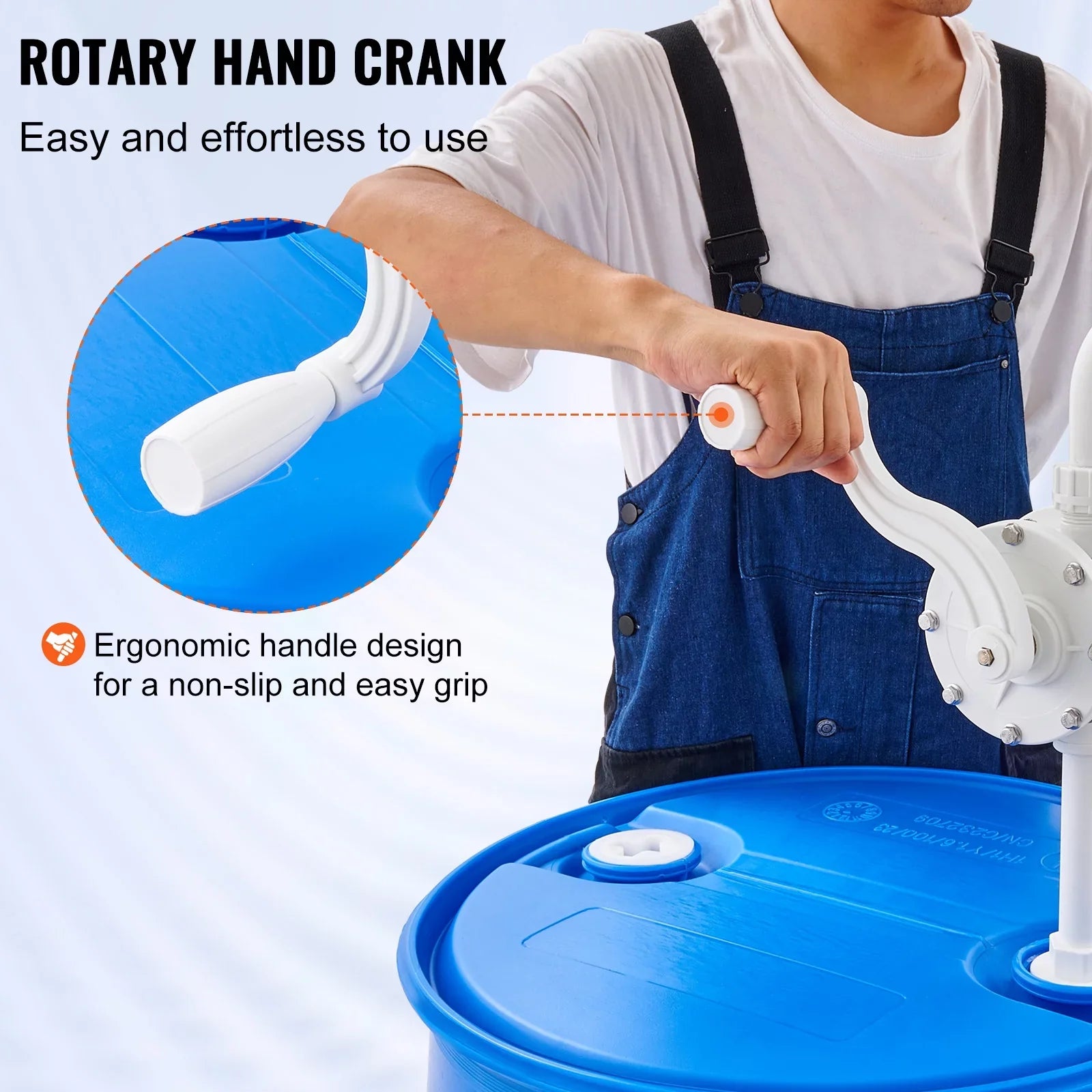 Crank Drums Hand BENTISM Pump 5-55 Rotary Drum Transfer Barrel Water Gallon Pump