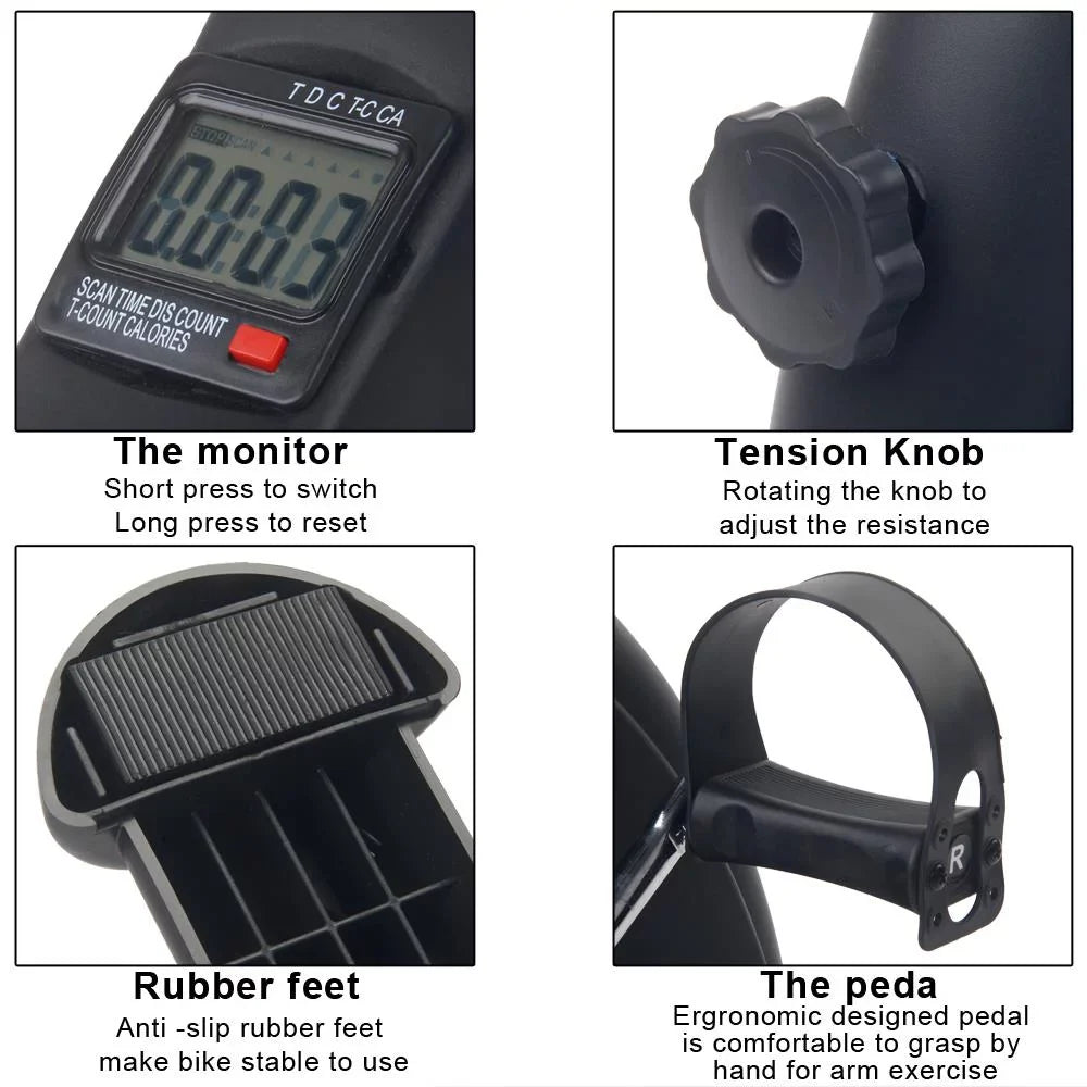 Exerciser, GoDecor Bike Pedal Black Home Under Bicycle, ExerciseTherapy Desk