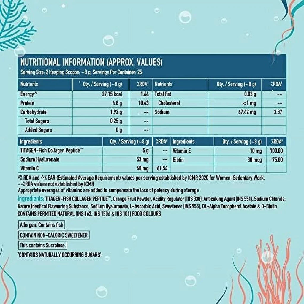 Nails, Sodium with Biotin, Hyaluronate, Vitals Skin, Vitamin Orange, g & and BAVI E, HK Supplement, Hair Collagen 200 Healthy C, for HealthKart Radiance Skin