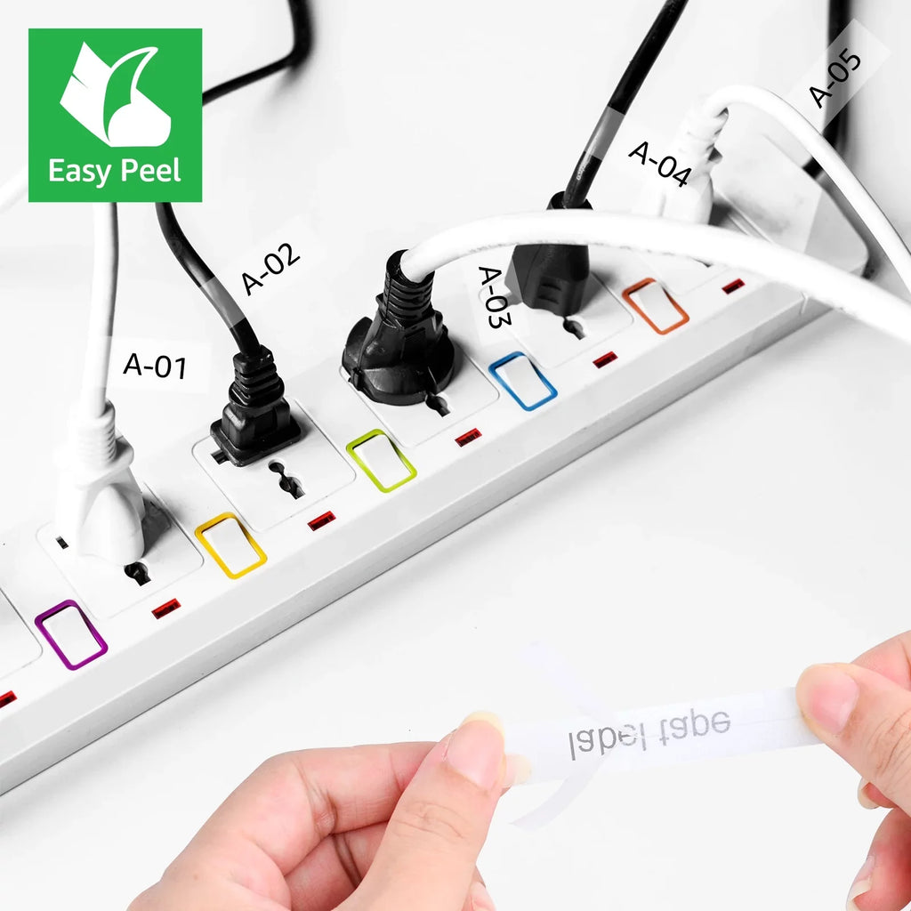 for Wire Cable TZ Flexible Tape x Clear GREENCYCLE TZe ID Label TZ-FX131 Brother on TZe-131 Black 8m P-touch 5PK TZe-FX131 Compatible TZ-131 12mm