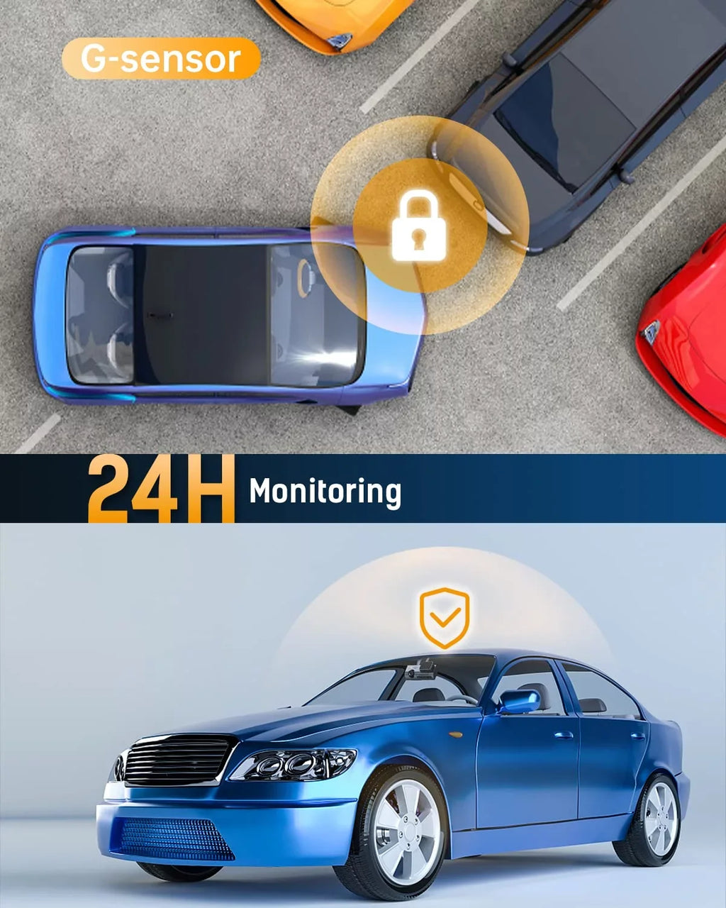 Cam GPS for Built Car Smanic WDR,24H Mode, WiFi Camera Recorder Parking 3.16” Cars Screen, Vision, Dash Recording Front, Angle, Wide Loop IPS 170° with 4k Dash Dashboard Night
