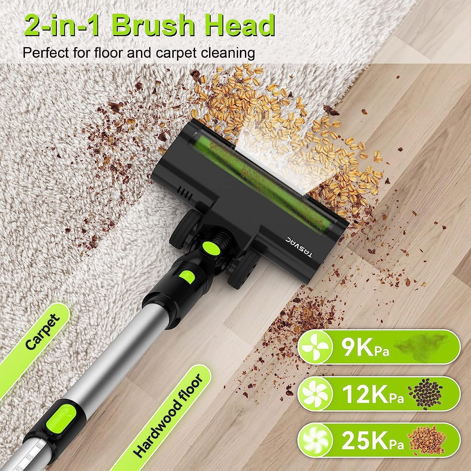 and Vacuum, Vacuum Rechargeable to 45 Cordless Mins, Carpet Vacuum Vacuum Cordless Pet Battery Home 2200m-A-h Hair Cleaner 28KPa Cleaner, Lightweight for Floor 6-in-1 Vacuum Powerful Up Stick