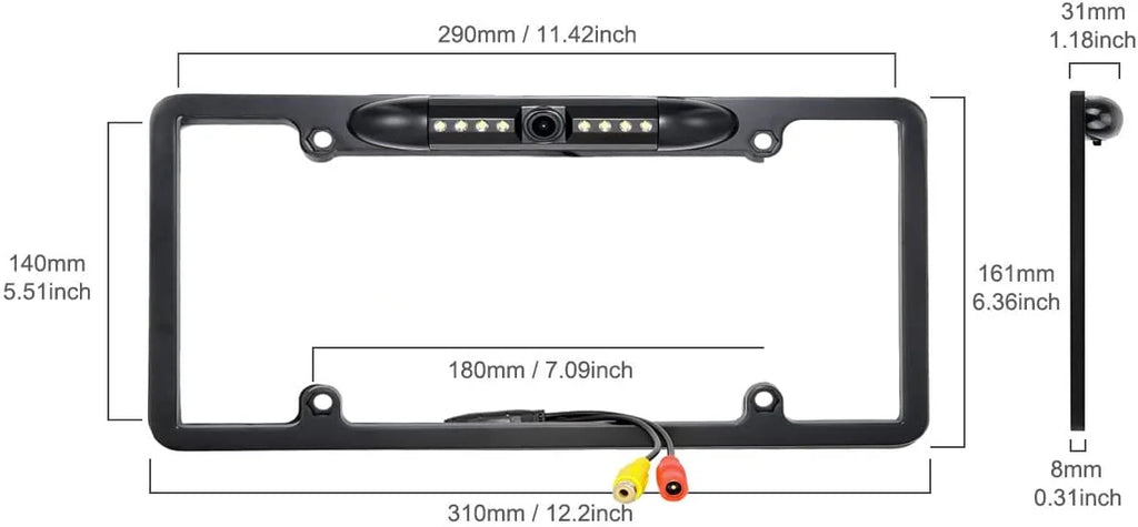 Black Backup Frame JVC License Camera Rearview KWM856BW KW-M856BW for Plate