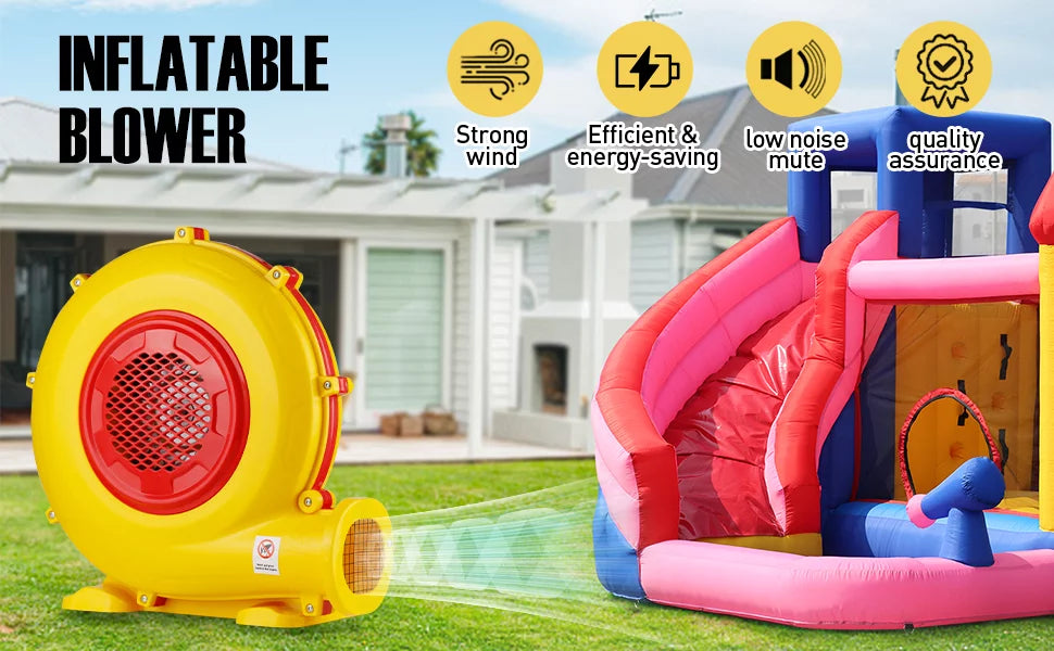 Bounce Inflatable Movie Inflatable Pump Inflatable Bouncy Paint Perfect Fan Air Castle Booth, Screen, Inflatable Jumper, Blower, for 950W House, Commercial Bouncer Blower,