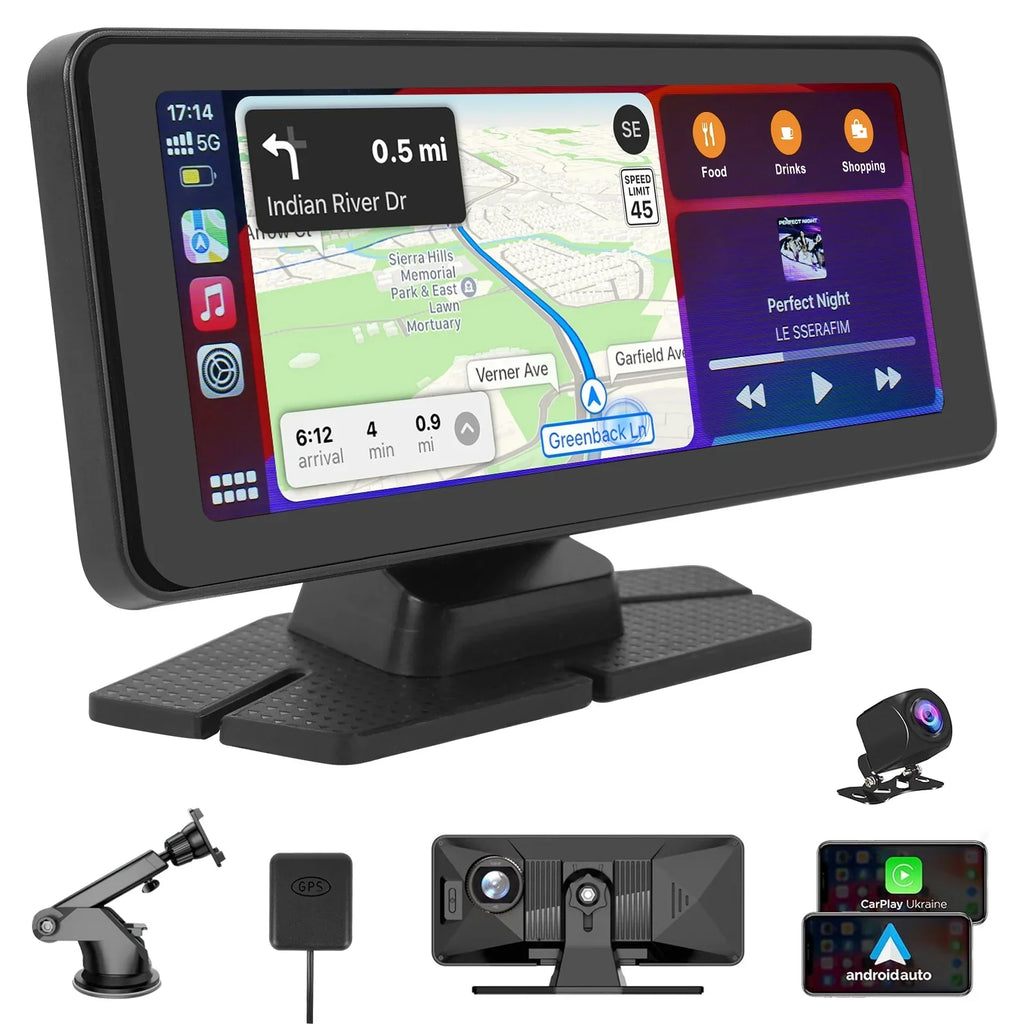 Stereo, Bluetooth Auto & with Touchscreen (6.9inches) Cam, Car Receivers Backup Portable with Carplay Audio Android Navigation, Apple GPS 1080p Car 4K NEXPOW Camera, Carplay Dash