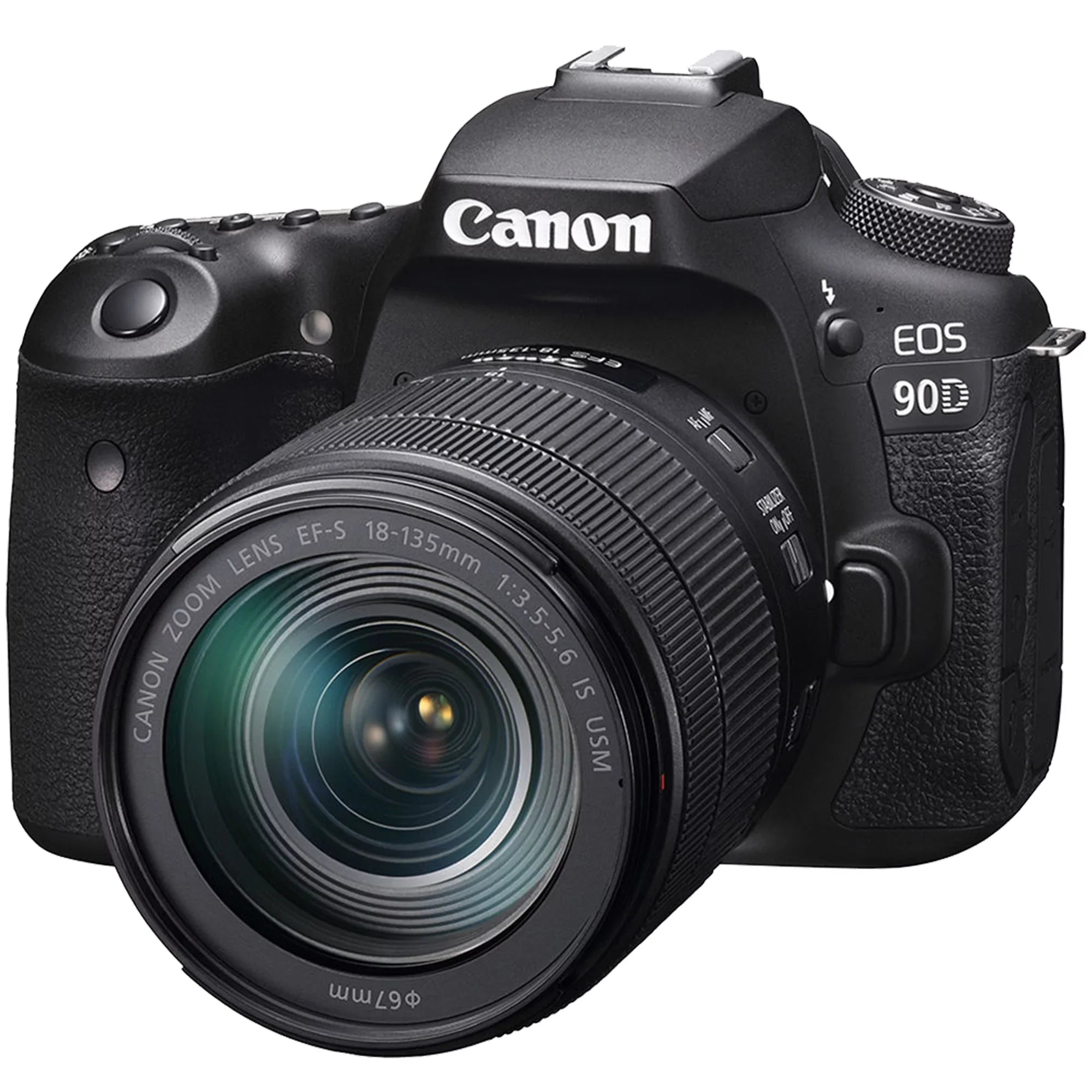 Memory SanDisk Tripod Lens, and Canon Card, with Backpack, 18-135mm Accessory EOS Camera DSLR Bundle 32GB 90D Flash, ZeeTech