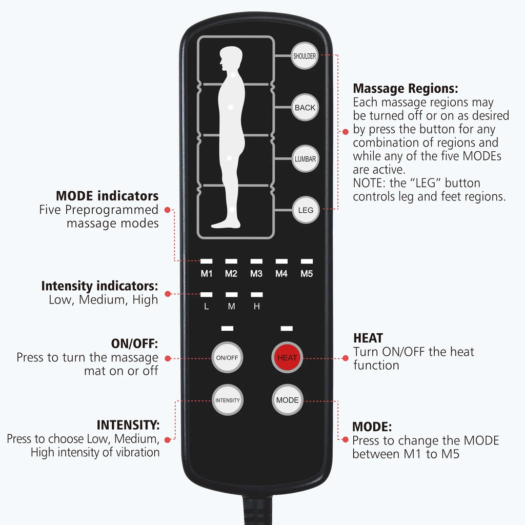 with pad Massager Body 10 2 Cushion Full Vibration Pad Heating Heat Motors & Massage Seat Comfier Mat with Chair Therapy