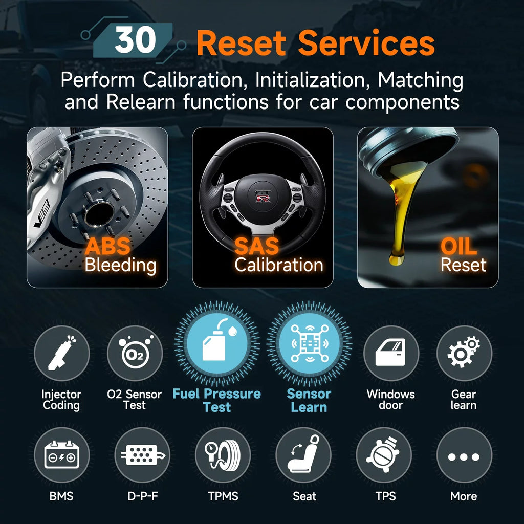 All Diagnostic Automotive ABS Bidirectional Scanner Scan Scanner Tool Car FOXWELL Reader Tool Car NT809 Reset Systems Reset Advanced Scanner Scan Oil 30+ Code Services Auto Bleeding OBD2