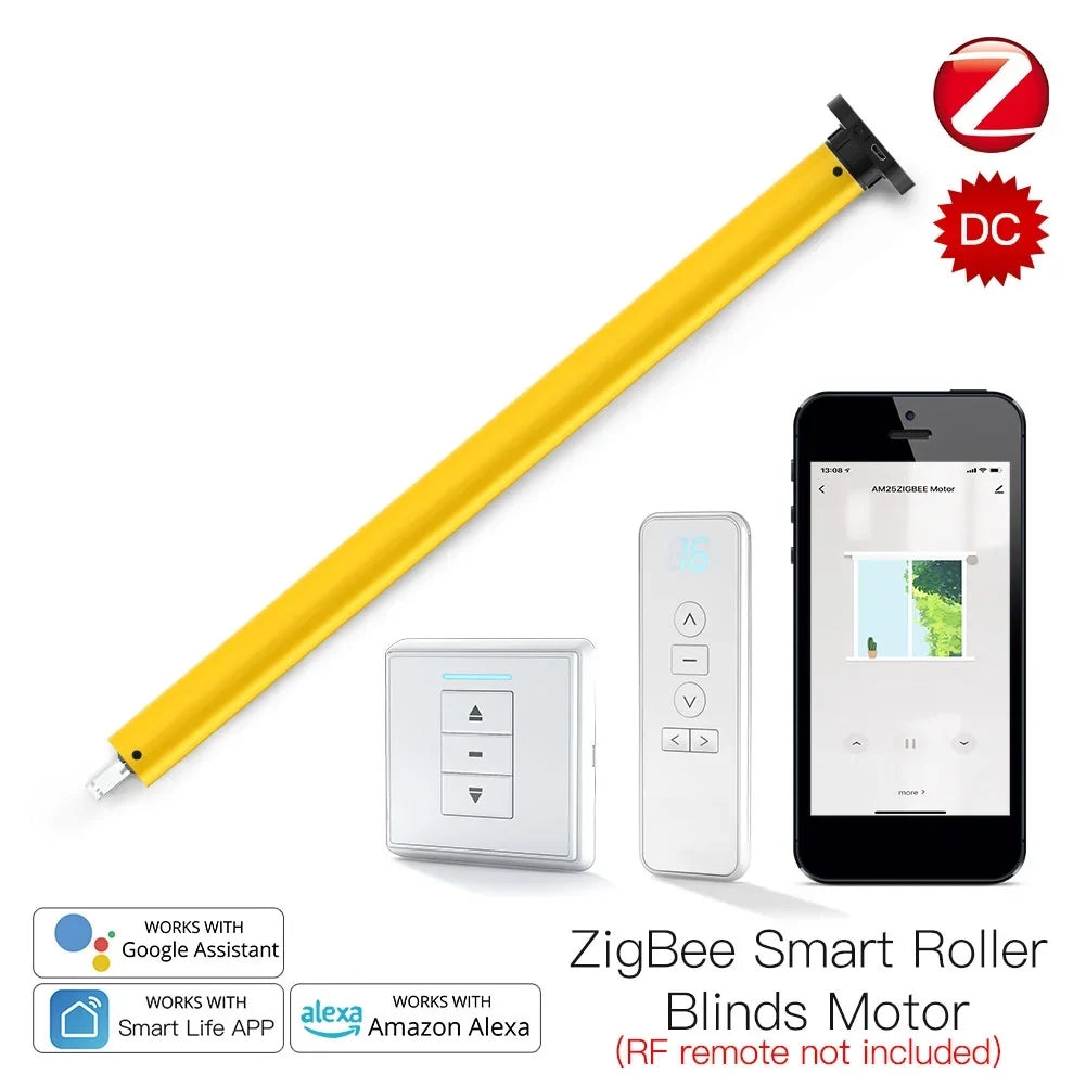 Powered Automatic Built-in Smart Voice Receiver Control Roller with Blinds Lepmerk 38mm Remote Motor 25mm for Wireless RF433 Smart App Home Tubular Tube Control Control Battery Remote