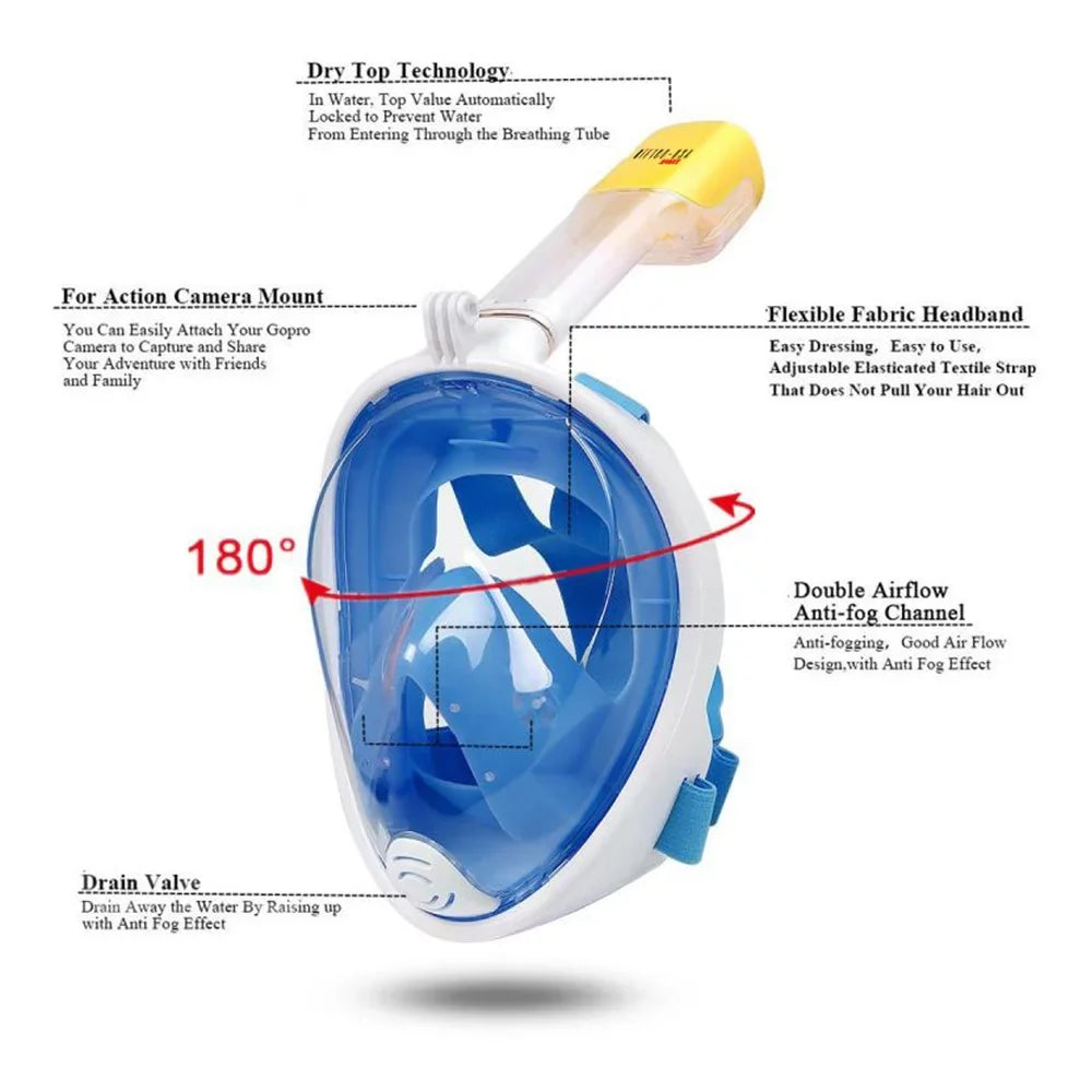 BLUE S/M MASK DIVING GOPRO