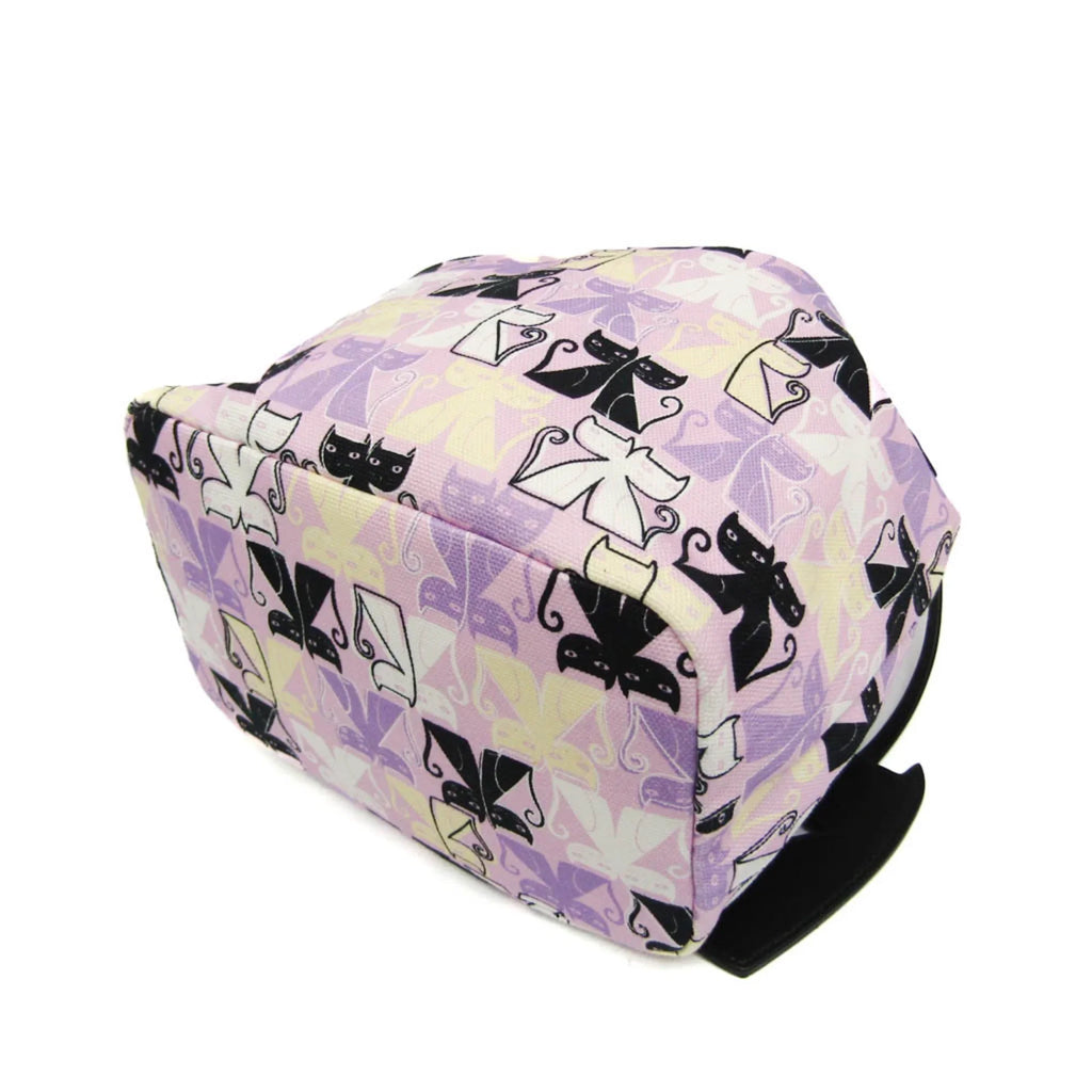 Purple,Multi-color Pre-Owned (Good) Leather,Cotton Miu CATS Miu Bag Drawstring CANAPA Pouch Women's 5RM014 Black,Light