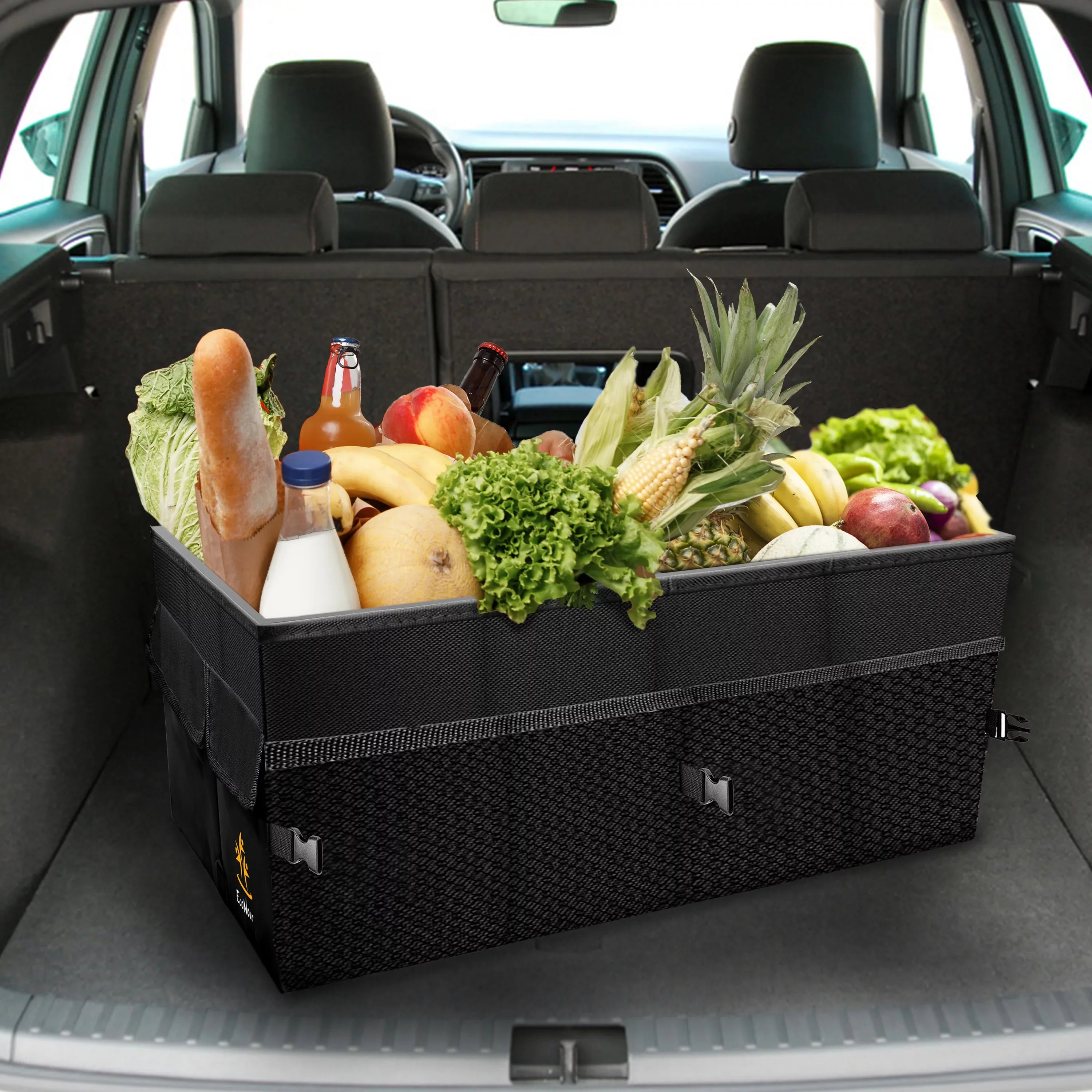 Car Trunk EcoNour Suv’s Collapsible Multi Compartment Black for | and Cars for Organizer | Trunk Organizer