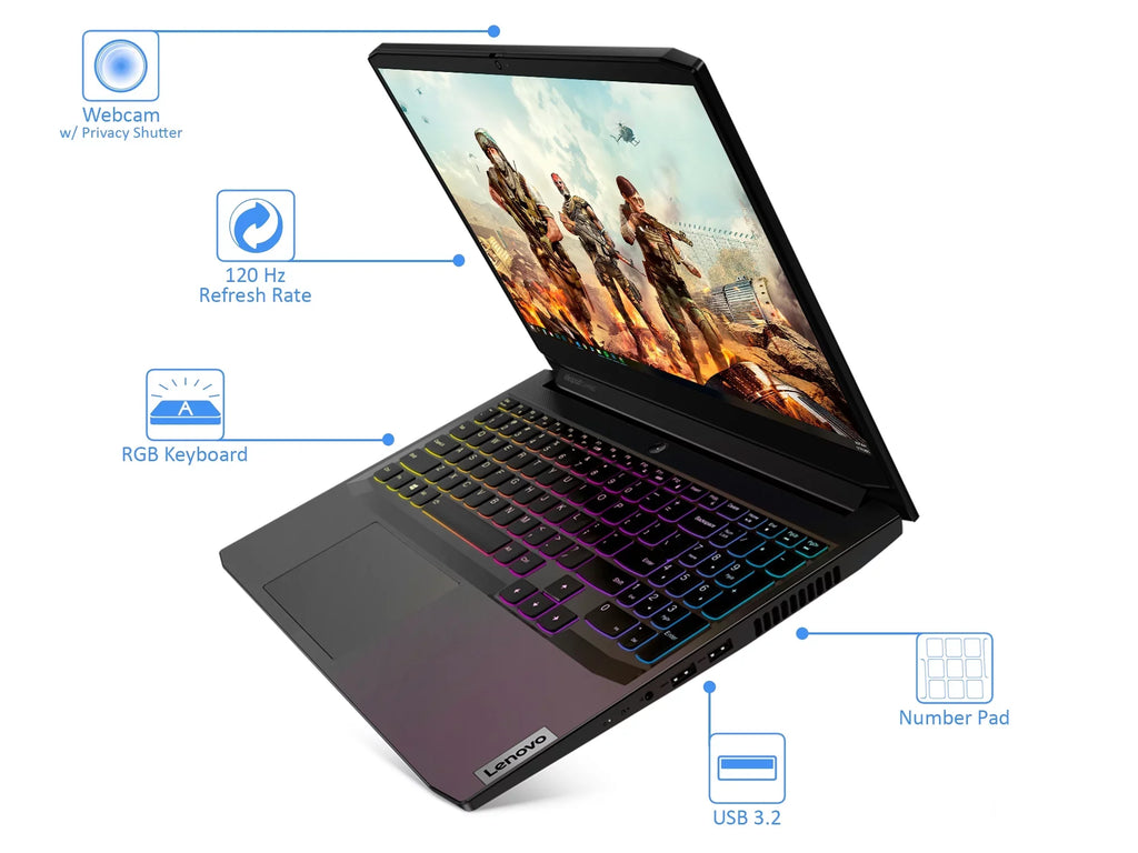 Lenovo Laptop, 4.2GHz, FHD 120Hz NVMe Windows AMD Wi-Fi, 5600H NVIDIA Upto SSD, Pro Display, Bluetooth, RAM, 10 3050, 3 GeForce Ryzen HDMI, 2TB 15.6" 32GB Gaming RTX 5 IdeaPad