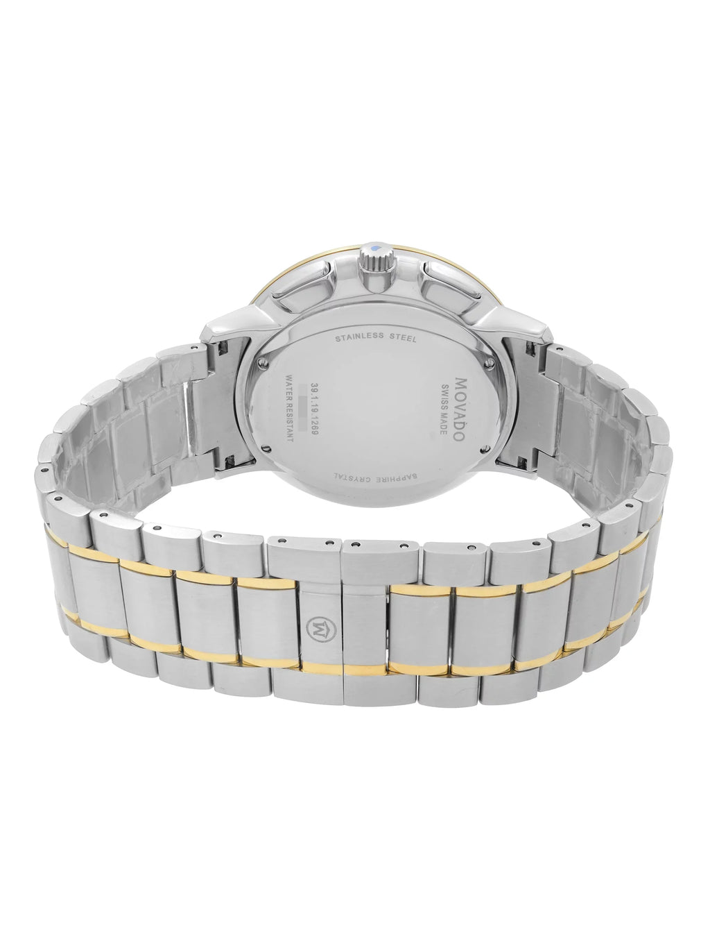 Classic 42mm Thin Watch Two-Tone Dial Movado 0606887 Silver Steel Quartz Mens