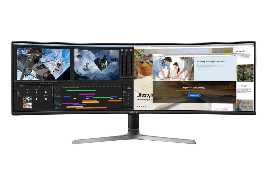 LC49RG90SSNXZA (5,120 QHD SAMSUNG Dual CRG9 Gaming 49" Curved 1,440) Class Monitor x QLED