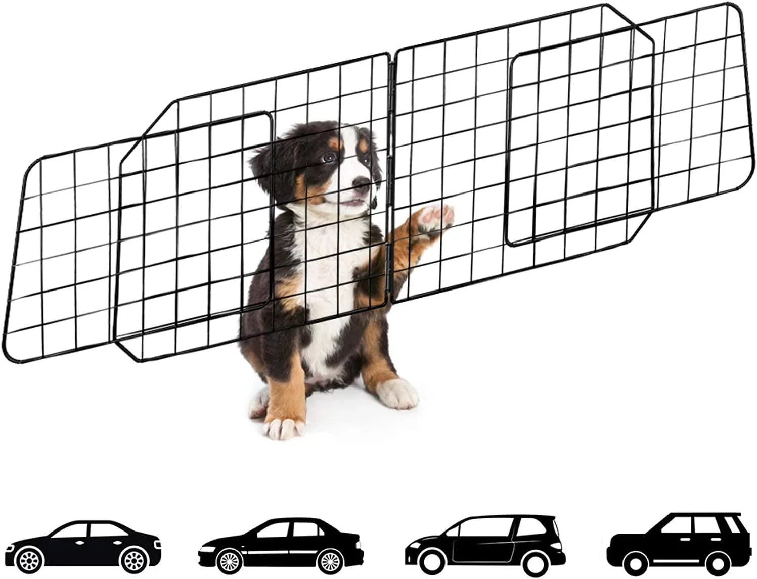 in Adjustable Duty for Cars SUV, Fence Dog Black—Safety Wire Pet Mesh Travel Vehicles, Seat Car Dividers Cars with Barriers—Heavy Front Barrier