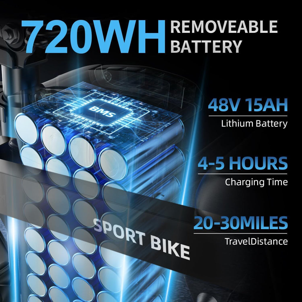 14" for Bicycle Electric Toofly 15Ah-City 400W Bike 48V Ebike Folding 2024 Adult