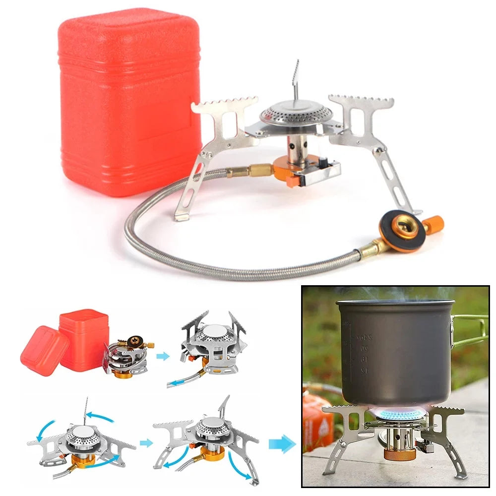 Outdoor, Portable stove Camping Windproof Backpacking Lightweight for Stoves, Silver