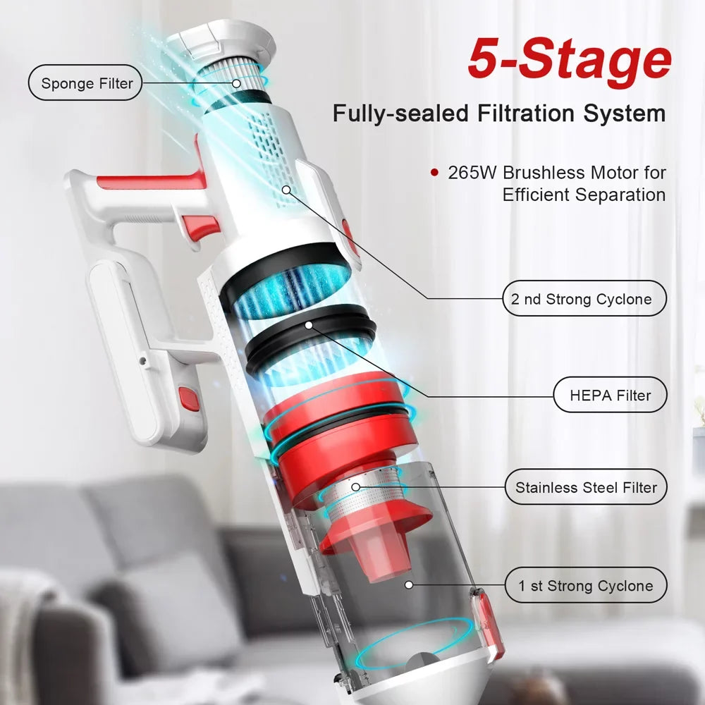 Floor Cleaner, Stick Runtime, 8 Hard Vacuum for Wnkim 50 Lightweight Power with Cordless Display, Pet Vacuum M10 Handheld Hair 28kPa LED Vacuum in to Suction Carpet 1 Smart Home, Up