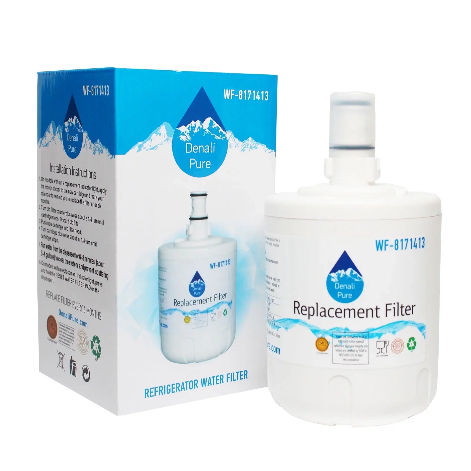 3-Pack for Whirlpool with ED22UEXHW01 Replacement Water Filter 8171414 8171413, Filter Whirlpool Compatible Cartridge Water Fridge - Refrigerator