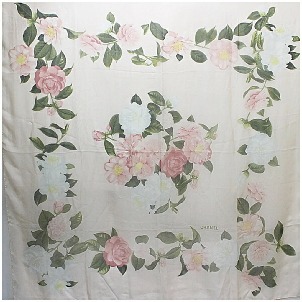 Chanel Silk Pre-Owned Muffler | Stole Large Chiffon Scarf Ladies Size Pink (Good) CHANEL