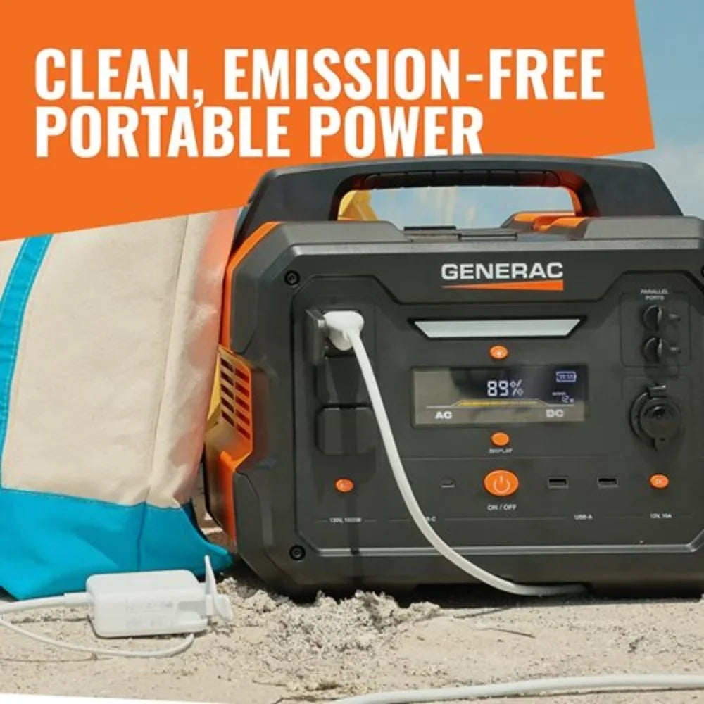 '- Generac 1086Wh Watts 1600/3200 Power Charging Portable Battery Station Powered Generator 8025 Panel Solar Compatible