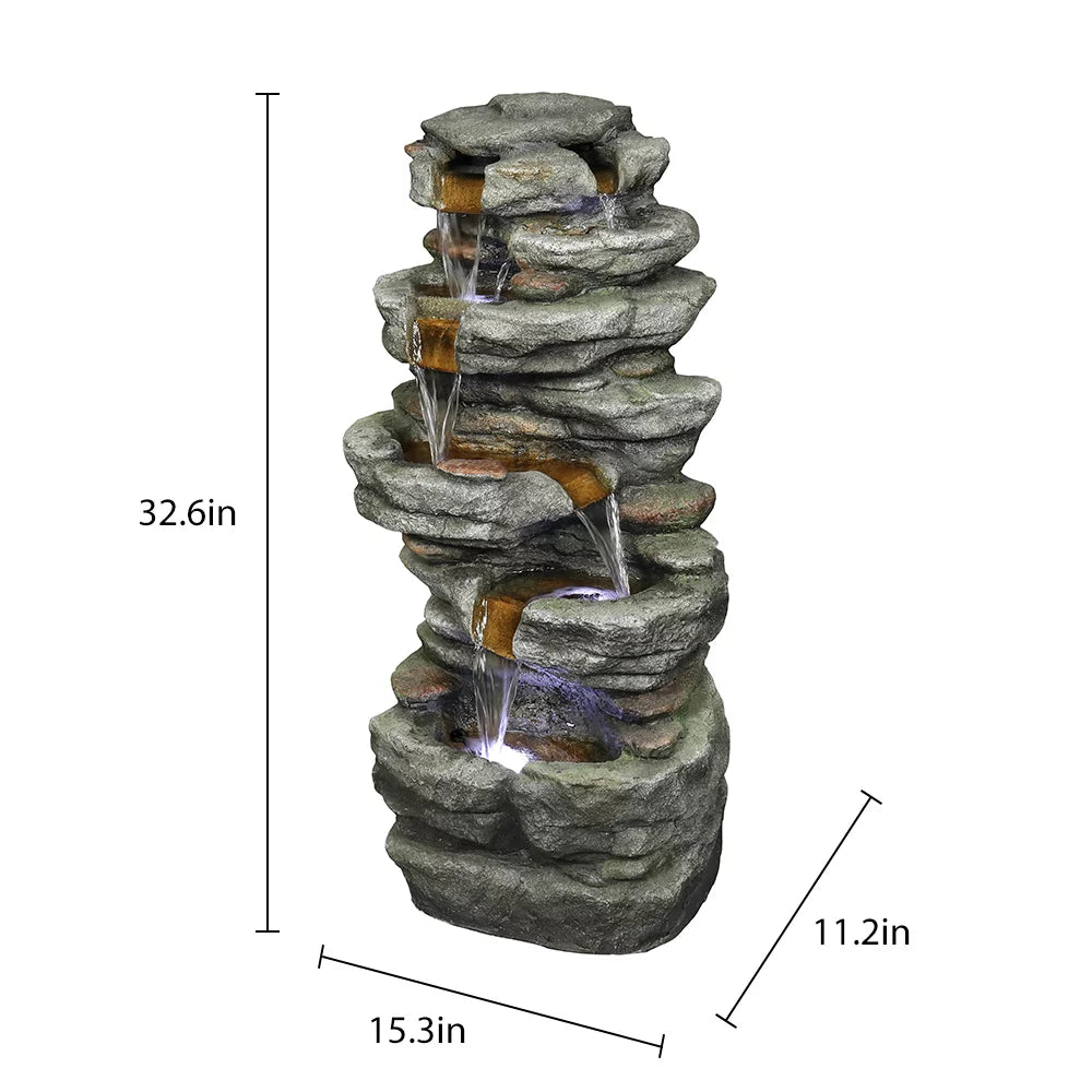Led with 32.6inches Kmowoo Fountain Rock Lights Water