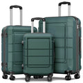 AEDILYS Sets, ABS Suitcase 3 Green TSA Luggage Hardside Set, Lock, Piece