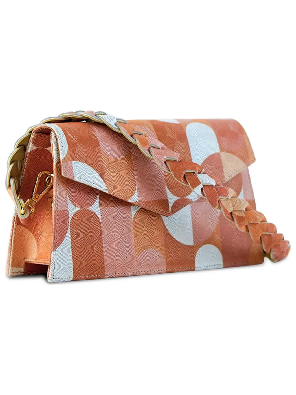 Picasso Zaya Single Strap Handbag IRIS ANIMA Beige Neutral Patterned Women's Purse Leather