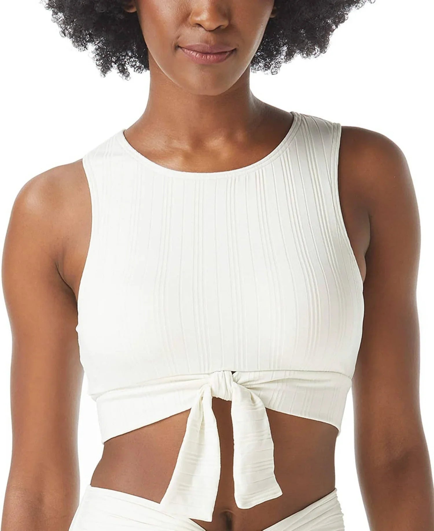 Ribbed Camuto Women's Vince Bikini Tie-Front Top White