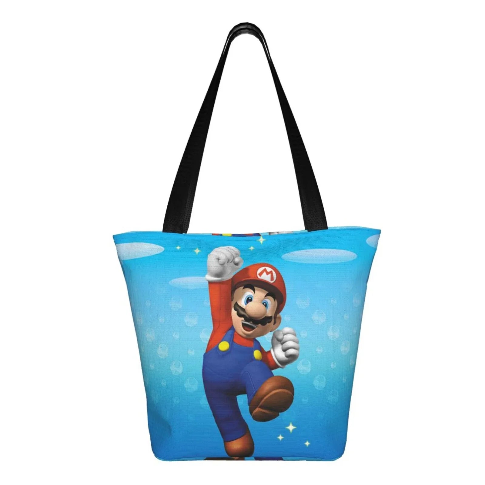 Funny Women's Business Capacity Bag Super Shopping Mario Shoulder Work Tote Handbag Large School Beach Travel For