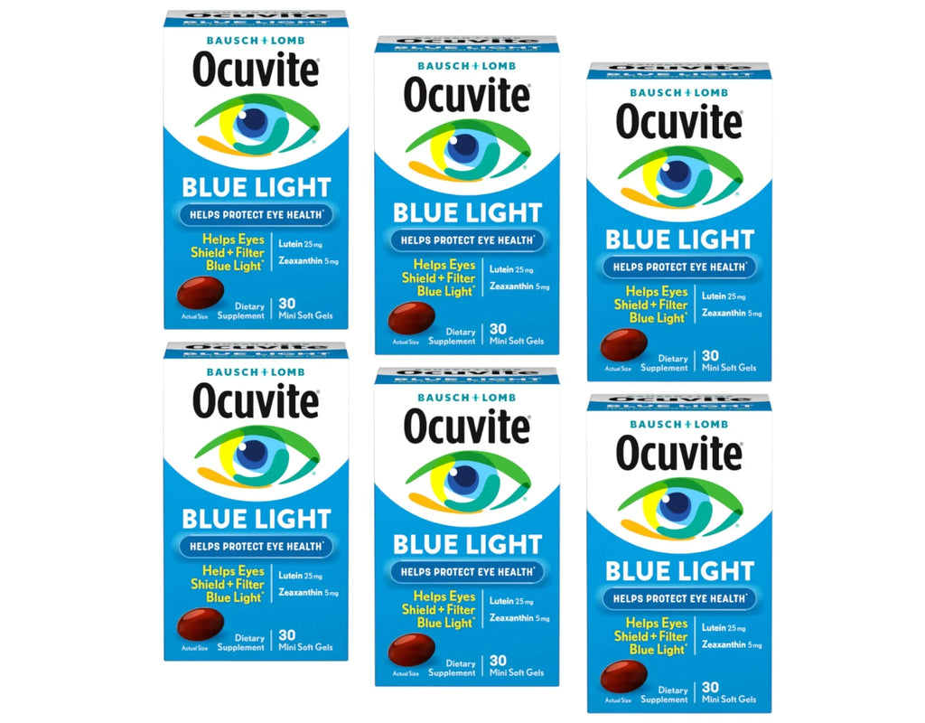 Pack of 30 Soft Eye Light & Bausch Lomb - Gels, Blue Count 6 Supplement Ocuvite Health