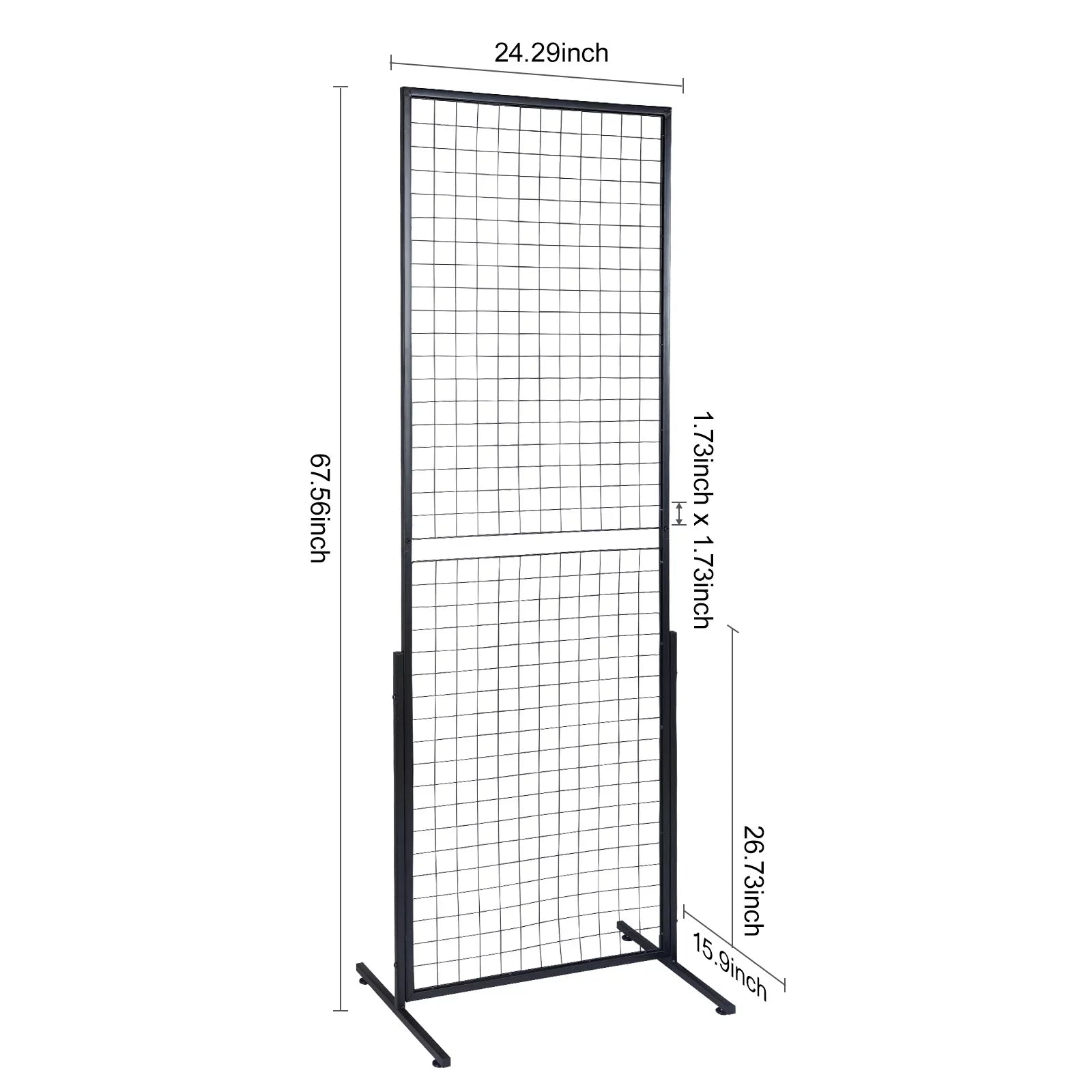 Side Wall T-Base with Packs Grid Gridwall 2' Gridwall x Double Retail Floorstanding, Shows, Display and Wire Art Extra Clips Panels Racks Display for 2 Panels Tower, with 5.6' Craft Hooks BENTISM