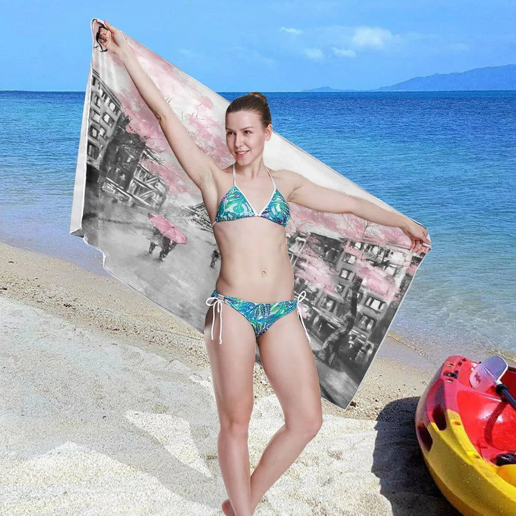 Romantic Bestwell Shower Thin Blanket, Pool Free Multipurpose 30”X60” Towel, Tower Paris Bath Microfiber Towel Quick Dry Oversized Lightweight Swim Towel Yoga Towel Eiffel Sand Beach