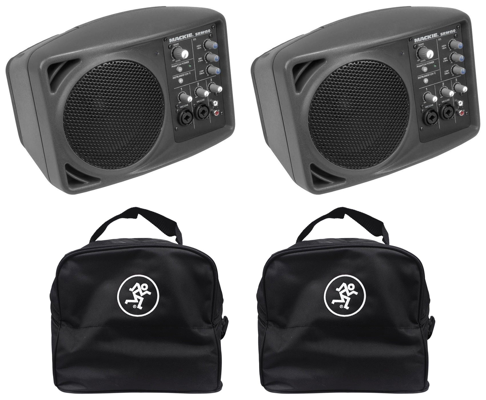 PA Speaker (2) Mackie Monitor Mackie Powered + Active Bags SRM150 (2) Travel