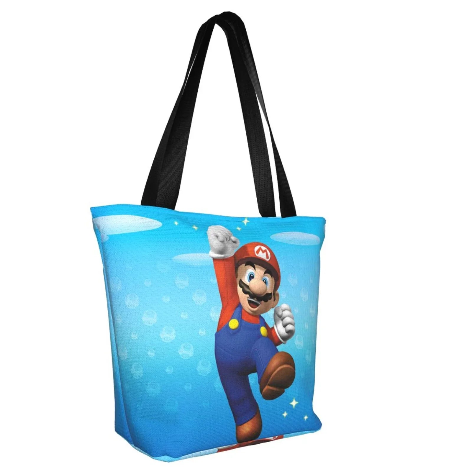 Funny Women's Business Capacity Bag Super Shopping Mario Shoulder Work Tote Handbag Large School Beach Travel For