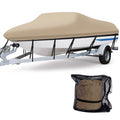 TRI-Hull, Proof, 19 AngLink - Pro-Style - Runabout Cover, Bass Cover Boat All Duty Tear and Polyester Fits Weather Protection | Oxford ft Beige Durable Heavy Waterproof V-Hull, Boat 17 600D