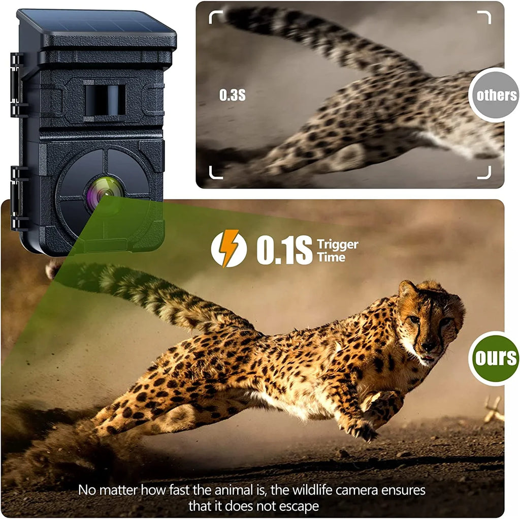 120°Wide Speed Cam Lithium Trail Built-in 0.1s Hunting Rechargeable Night 2500mAh 24MP Vision Camera Camera CAMPARK Solar Waterproof Battery Activated with Angle 1080P Trigger Motion IP66 Game