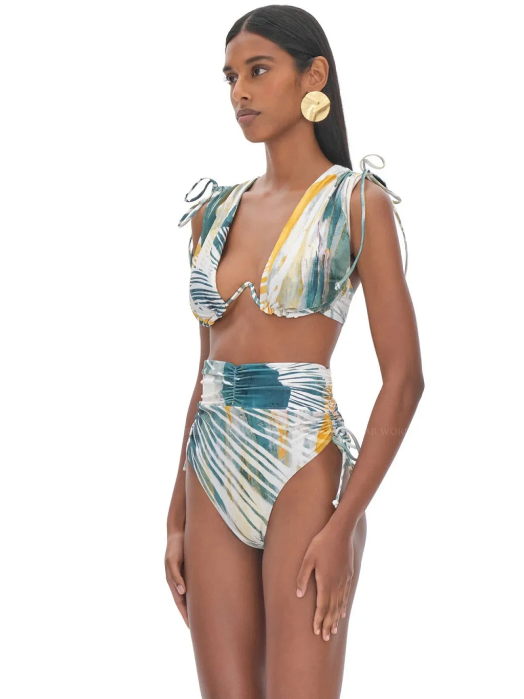 Ruched Menasa Large Andrea Underwire MULTI Top, US Iyamah Swim Bikini ABSTRACT