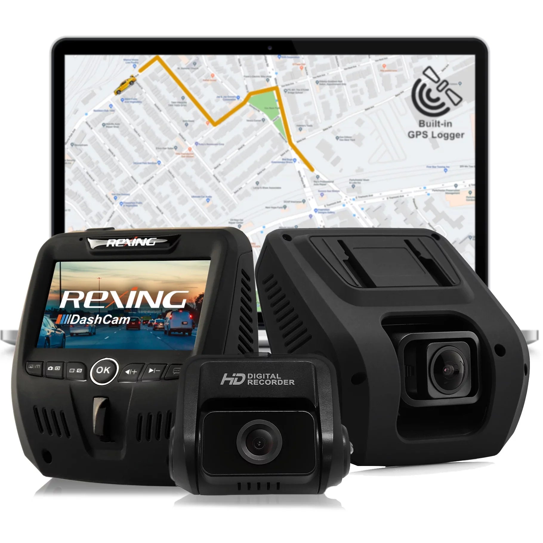FHD Cam Dual Rexing V1LG Dash 1080p Car Channel