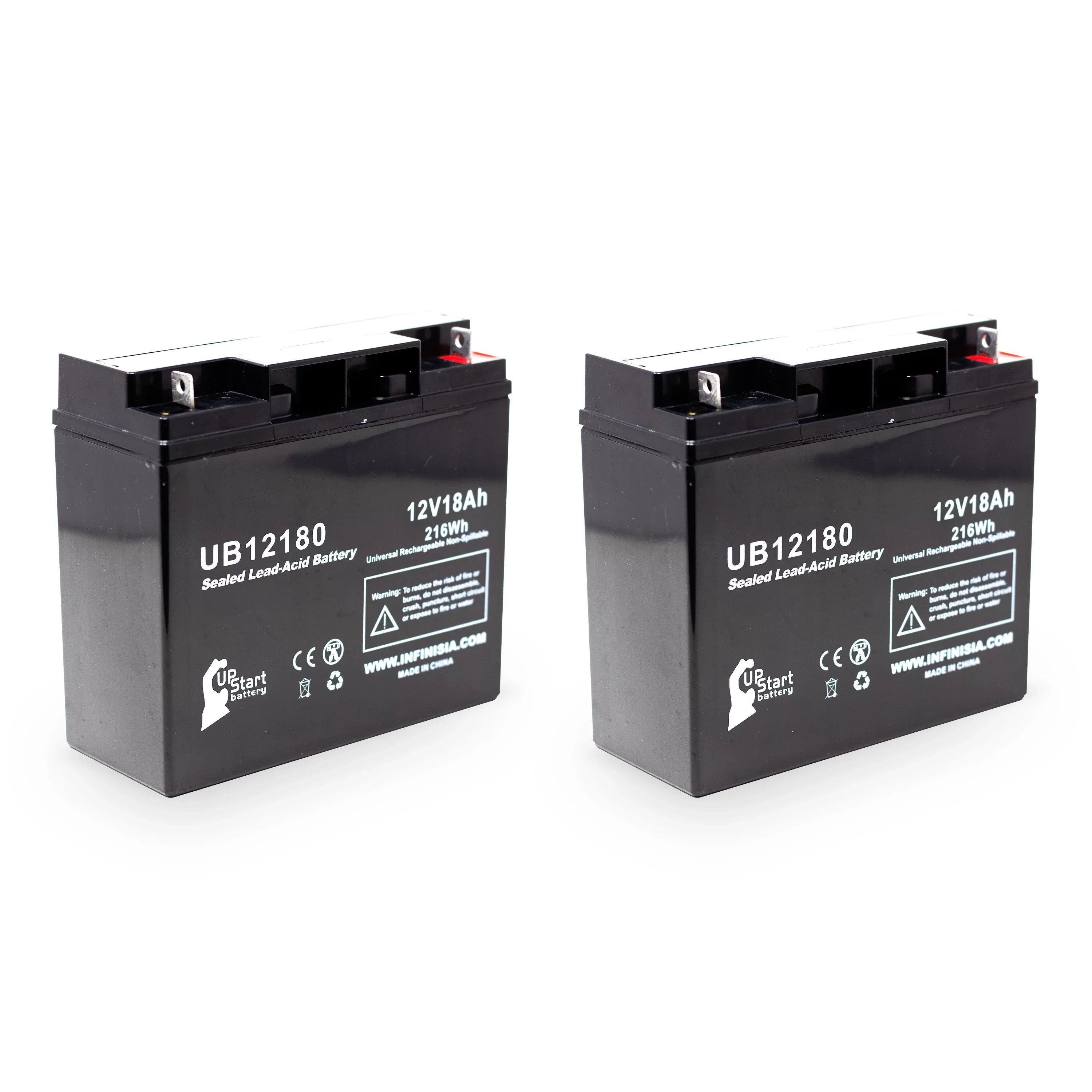 '- Battery T4 SLA) 18000mAh, Lead PICHER (12V, CFM12V18 - 18Ah, Sealed Compatible Universal Battery Pack 2x Replacement Acid AGM, UB12180 EAGLE BATTERIES Terminal,