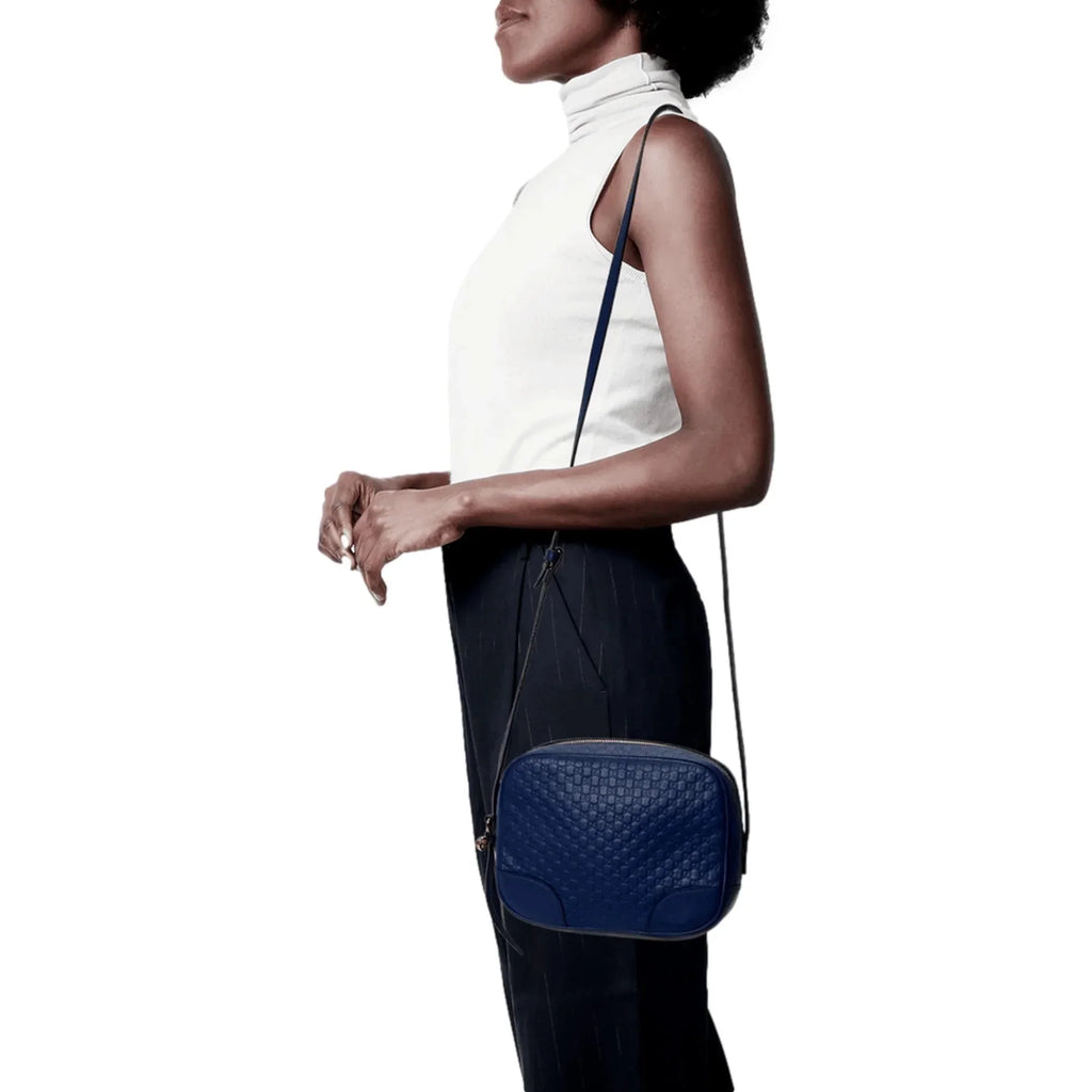 Caspian Microguccissima Bag Blue Crossbody Bree Leather Gucci