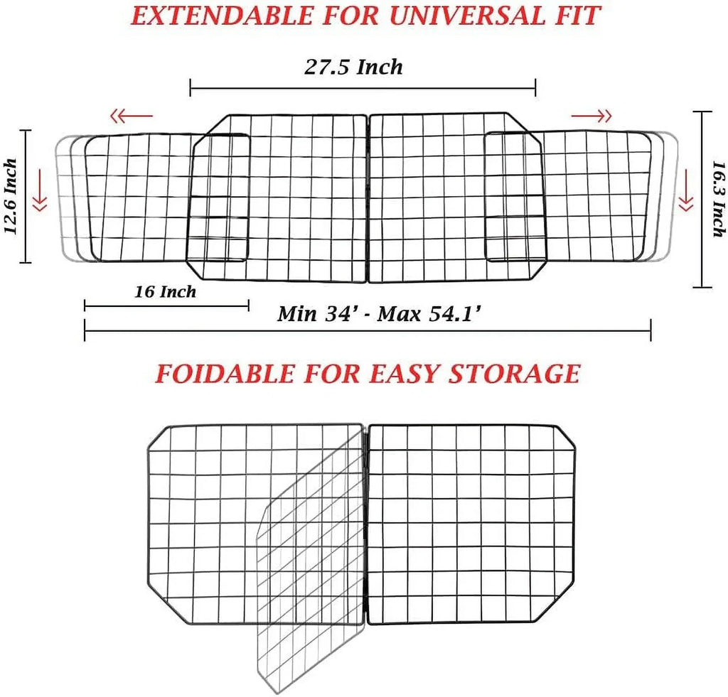 in Adjustable Duty for Cars SUV, Fence Dog Black—Safety Wire Pet Mesh Travel Vehicles, Seat Car Dividers Cars with Barriers—Heavy Front Barrier