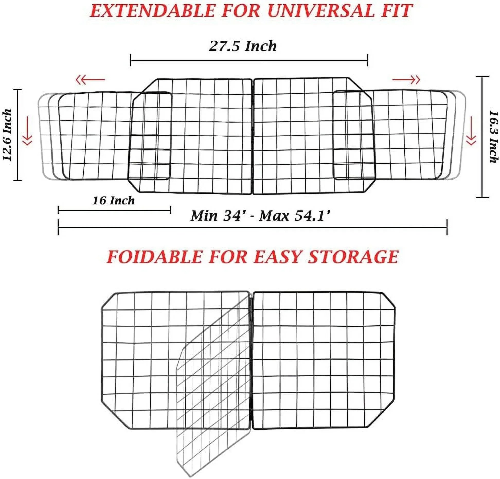 in Adjustable Duty for Cars SUV, Fence Dog Black—Safety Wire Pet Mesh Travel Vehicles, Seat Car Dividers Cars with Barriers—Heavy Front Barrier