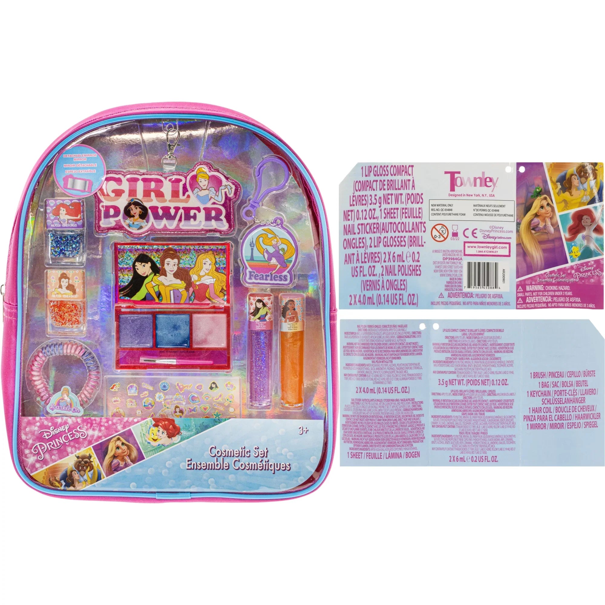 for Girls, - Cosmetic Ages Princess Townley Disney Beauty Backpack Makeup 3+ Girl Set