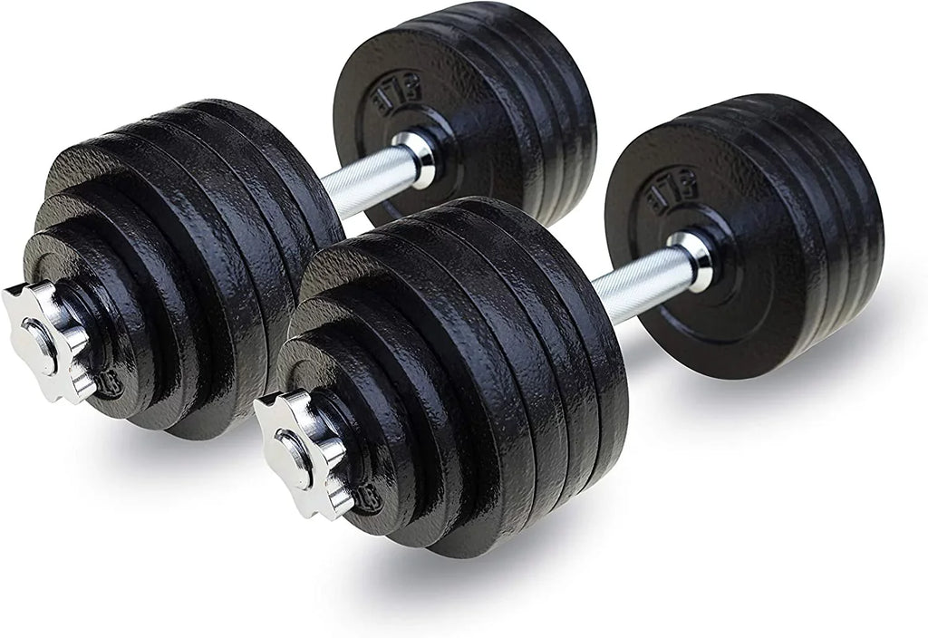 Set Adjustable 105lbs Dumbbells Iron Weight Cast