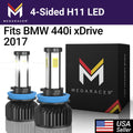 Automotive 440i 2017 Replacement H11 BMW BMW H9 4 LED xDrive 12V Sided 440i Mega Light xDrive White Bulbs Racer Fog Headlight H8 60W Diamond 17 6000K 10000LM