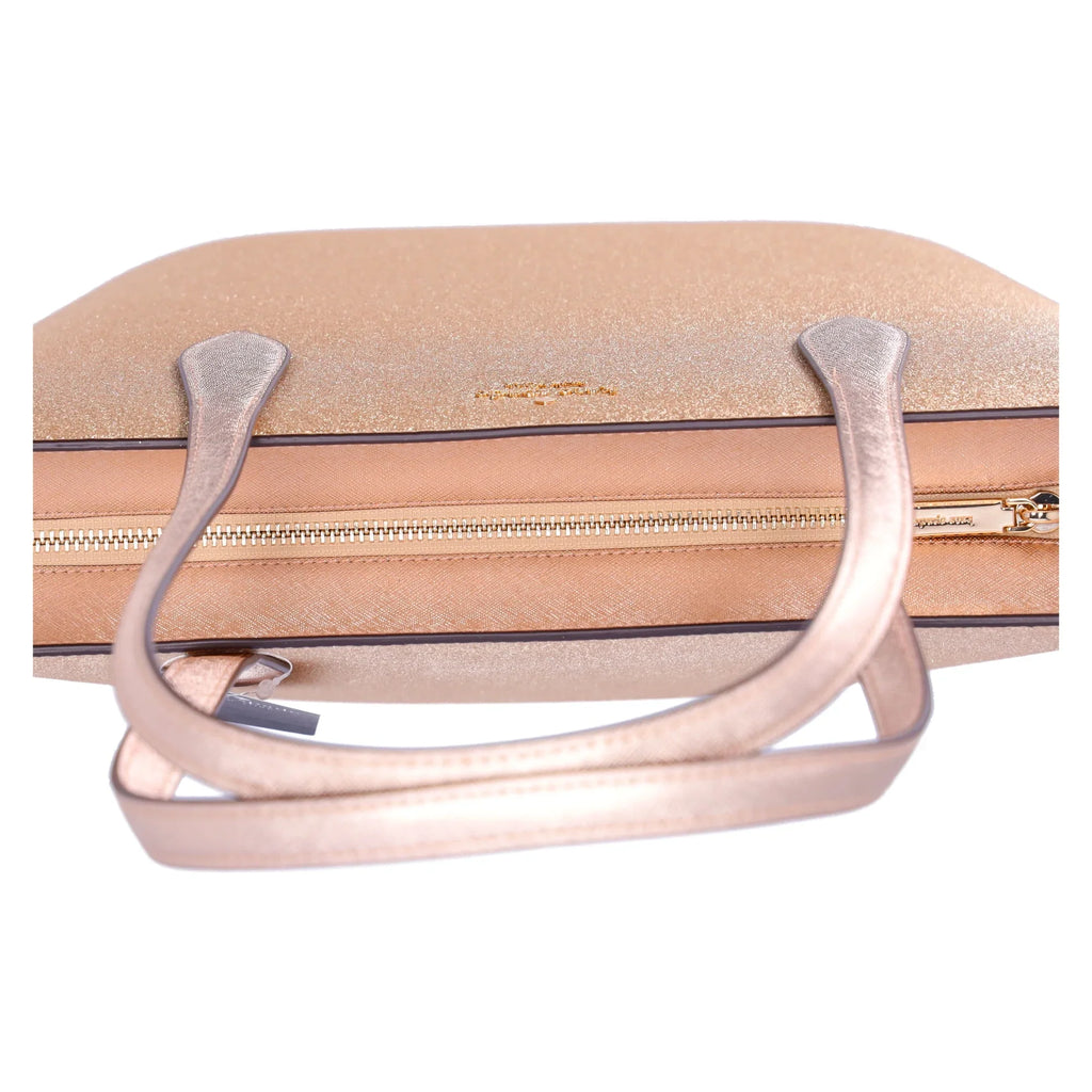 Glimmer Holiday Kate + Wallet Bag Shoulder Zip Large Spade Top Tote Gold Glitter
